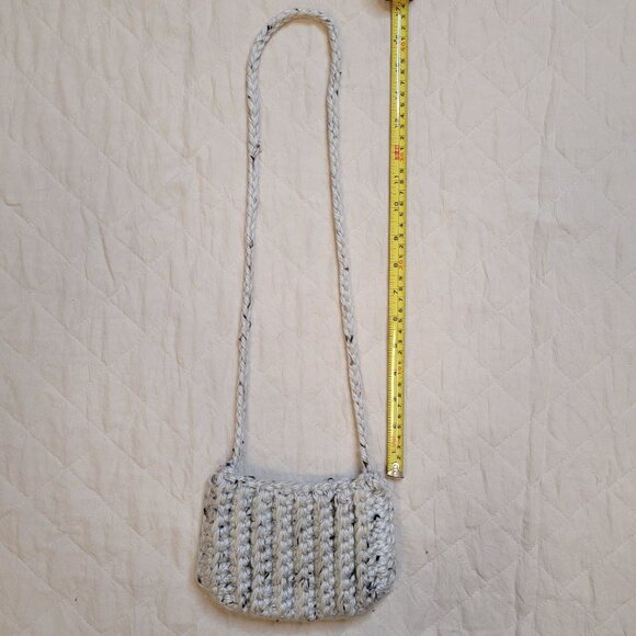 Handmade Tan with Specks Crochet Mini Shoulder Bag by Nikita Naomi - Picture 2 of 2